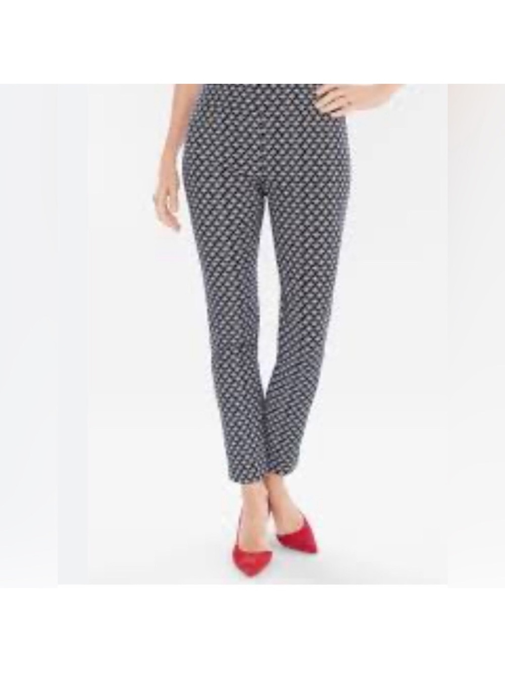 CHICO's So Slimming Geo Diamond Ankle Fit Pants Size 2 (12-14) Zip&Hook career